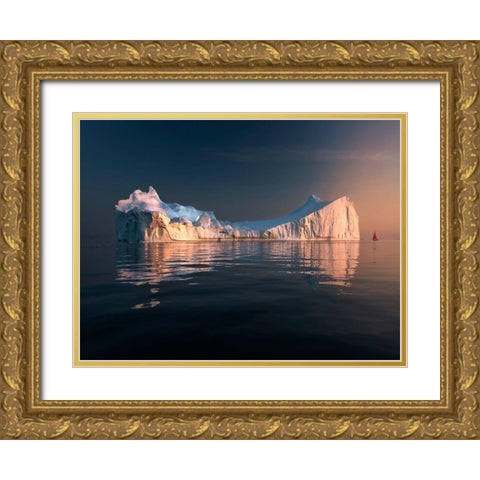 Red Sail Gold Ornate Wood Framed Art Print with Double Matting by Grover, Manik