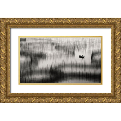 Livelihood Circles ... Gold Ornate Wood Framed Art Print with Double Matting by Abdulazim, Ahmed