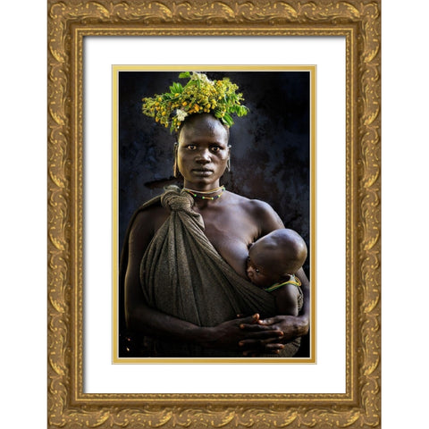 Surma V Gold Ornate Wood Framed Art Print with Double Matting by Noriega, Juanra