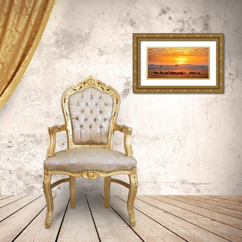 Sunrise Gold Ornate Wood Framed Art Print with Double Matting by Tsui, Hung