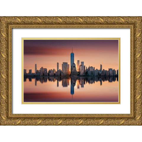 Unforgettable Sunrise Gold Ornate Wood Framed Art Print with Double Matting by Ruiz Dueso, Jorge