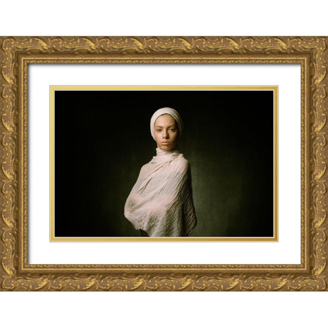 Ayda Gold Ornate Wood Framed Art Print with Double Matting by Mokhtari, Mehdi