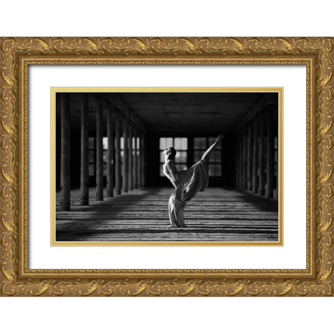 Elalna Gold Ornate Wood Framed Art Print with Double Matting by Kapsha, Eduards