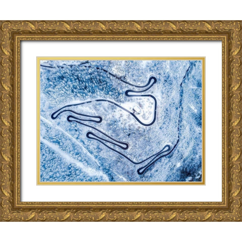 Snow And Asphalt Gold Ornate Wood Framed Art Print with Double Matting by Crocetta, Paolo