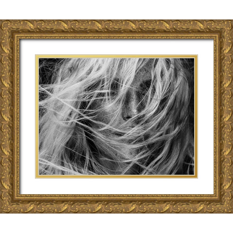 Project Faces [Alica] Gold Ornate Wood Framed Art Print with Double Matting by Krystynek Mqep, Martin