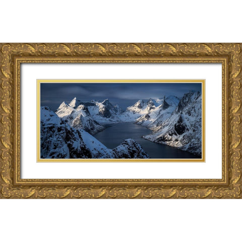 Kjerkfjorden Gold Ornate Wood Framed Art Print with Double Matting by Kruczynski, Wojciech