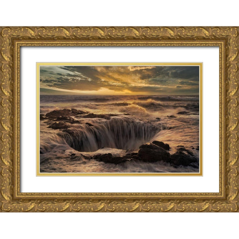 Thors Well Gold Ornate Wood Framed Art Print with Double Matting by Langager, Ron