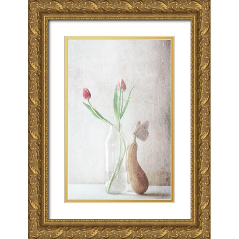 The Pitter-Patter Of The Rain Gold Ornate Wood Framed Art Print with Double Matting by Devos, Delphine
