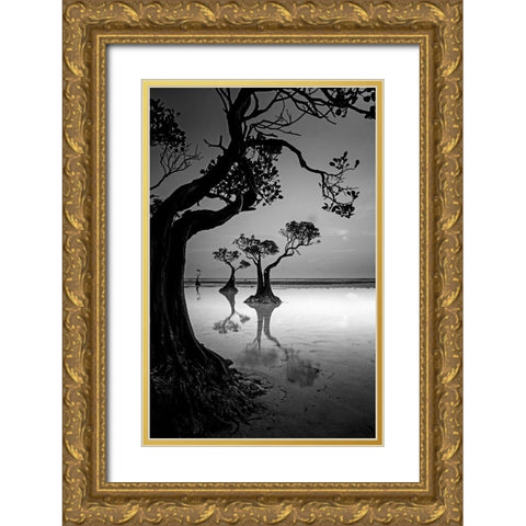 Framing Gold Ornate Wood Framed Art Print with Double Matting by Muliani Hartojo, Angela