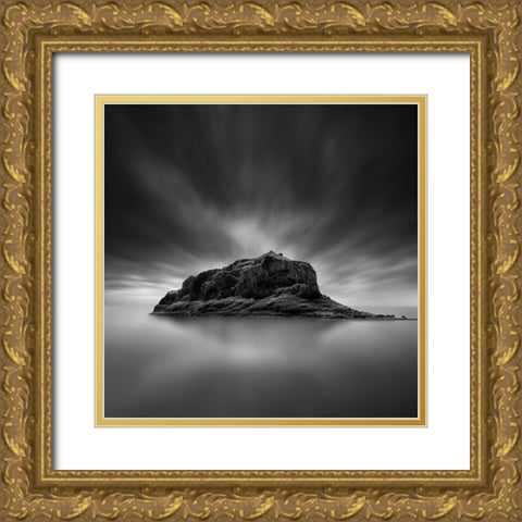 Monemvasia Island Gold Ornate Wood Framed Art Print with Double Matting by Digalakis, George