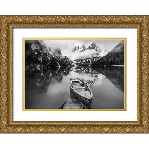 En Blanco Y Negro Gold Ornate Wood Framed Art Print with Double Matting by Lazare, Adrian