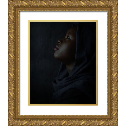 Meditation Gold Ornate Wood Framed Art Print with Double Matting by Node18