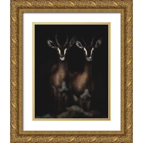 Siblings Gold Ornate Wood Framed Art Print with Double Matting by Ali Bkr, Ranoosh