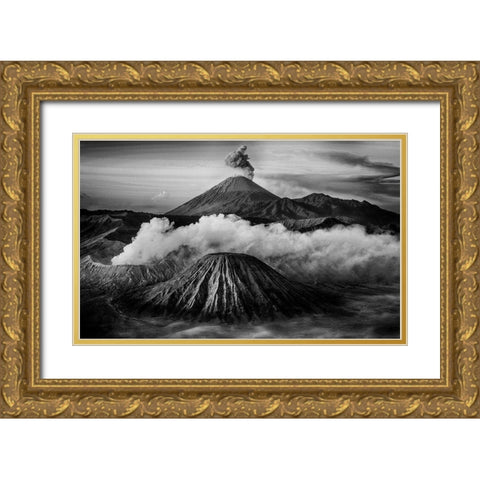 Mt Bromo Gold Ornate Wood Framed Art Print with Double Matting by Muliani Hartojo, Angela