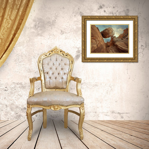 Balanced Rock Gold Ornate Wood Framed Art Print with Double Matting by Perlow, Gary