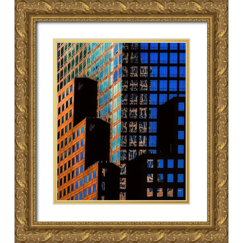 New York, New York! Gold Ornate Wood Framed Art Print with Double Matting by Orbach, Arnon