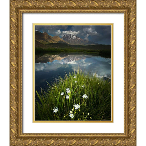 Summer Theme In Alborz Heights Gold Ornate Wood Framed Art Print with Double Matting by Behzad, Majid