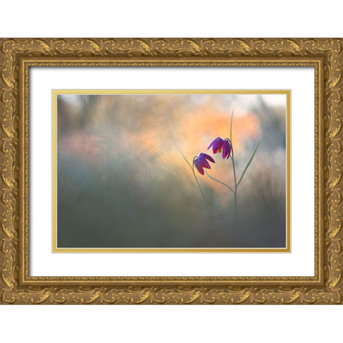 Spring Danse Gold Ornate Wood Framed Art Print with Double Matting by Blomme, Sebastien
