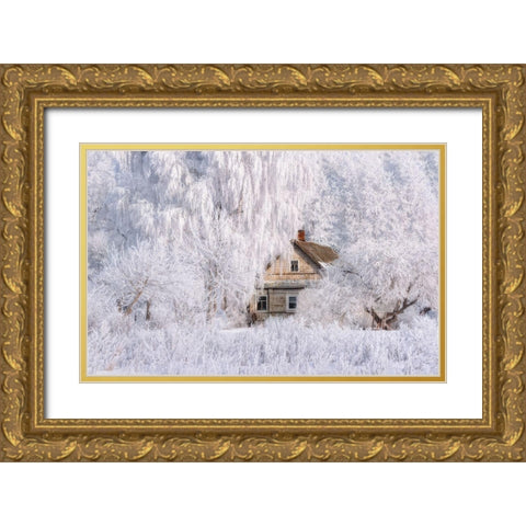 Winter Tale Gold Ornate Wood Framed Art Print with Double Matting by Sokolovsky, Vlad