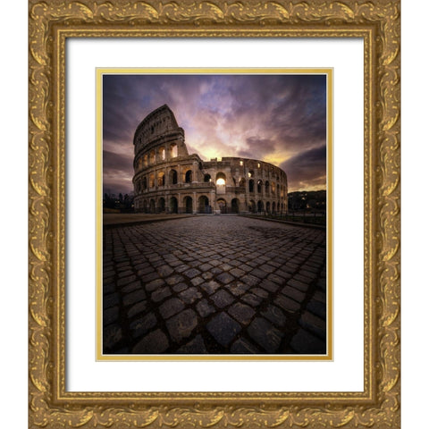 Tres Luces No Tan Perdidas. Gold Ornate Wood Framed Art Print with Double Matting by Pablo De, Juan