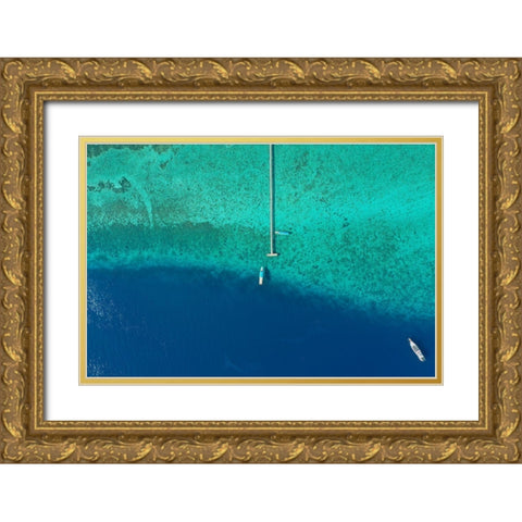The Ocean. Gold Ornate Wood Framed Art Print with Double Matting by Masrie, Muslianshah
