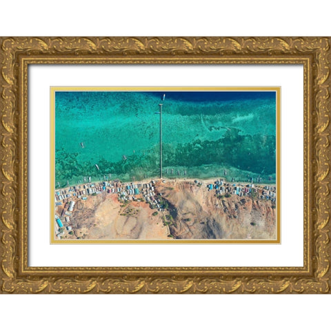 Papa Garang Fishing Village Gold Ornate Wood Framed Art Print with Double Matting by Masrie, Muslianshah