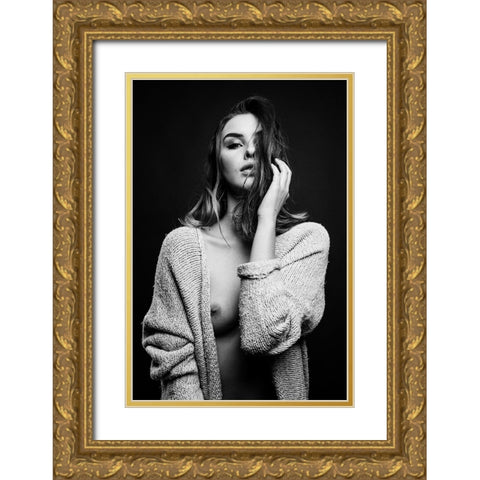 Sensual Beauty [Romana U] Gold Ornate Wood Framed Art Print with Double Matting by Krystynek MQEP, Martin