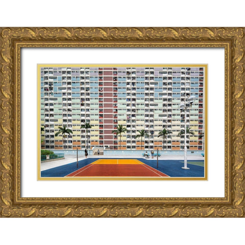 Choi Hung Estate Gold Ornate Wood Framed Art Print with Double Matting by Abdualhameid, Fahad