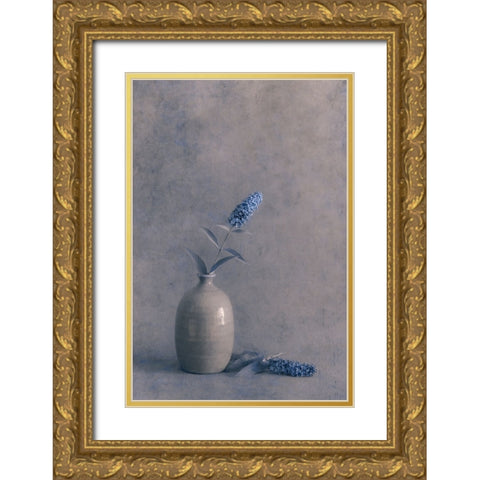 Blue Visions Gold Ornate Wood Framed Art Print with Double Matting by Kiral, Cicek