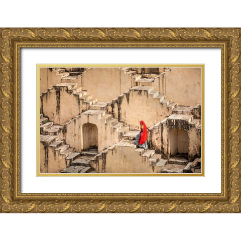 The Tale Of A Well Gold Ornate Wood Framed Art Print with Double Matting by Yu Wu, Irene