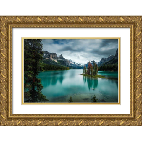Spirit Island Gold Ornate Wood Framed Art Print with Double Matting by Zhao, Alex