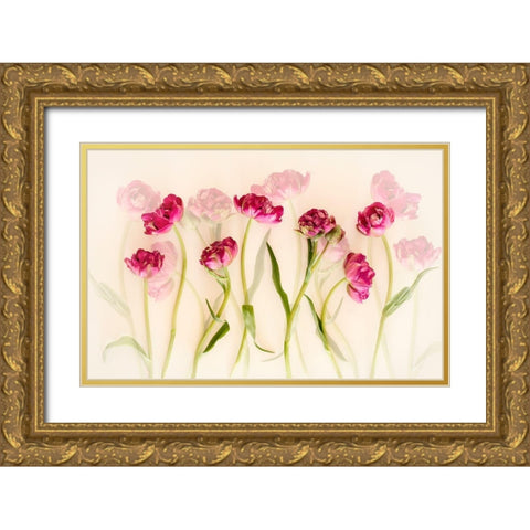 Tulips Gold Ornate Wood Framed Art Print with Double Matting by Van Deelen, Ellen