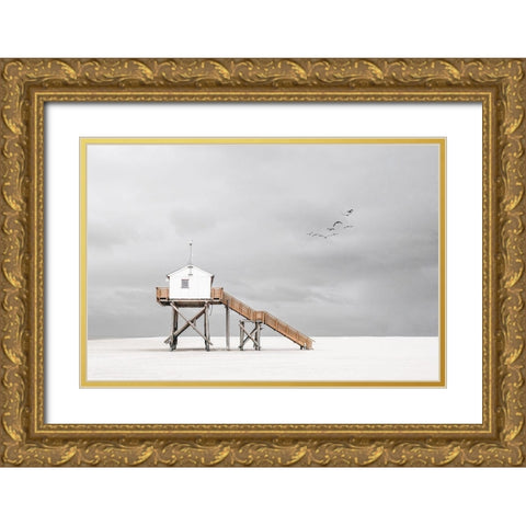 On The Beach Gold Ornate Wood Framed Art Print with Double Matting by Endermann, Rolf
