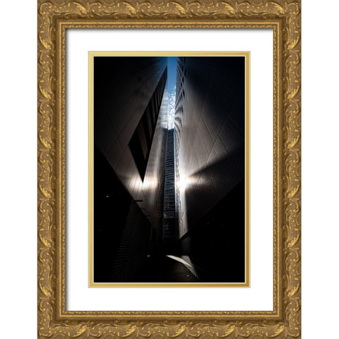 Rectangular Sky Gold Ornate Wood Framed Art Print with Double Matting by Kondo, Masami