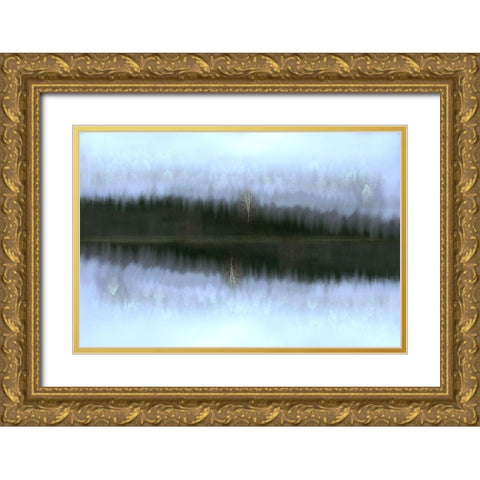 Moody Autumn Gold Ornate Wood Framed Art Print with Double Matting by Sillen, Christina