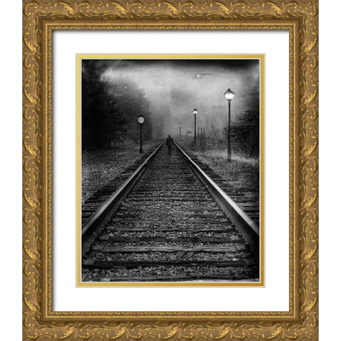 Exit Gold Ornate Wood Framed Art Print with Double Matting by Hummel, Jeffrey