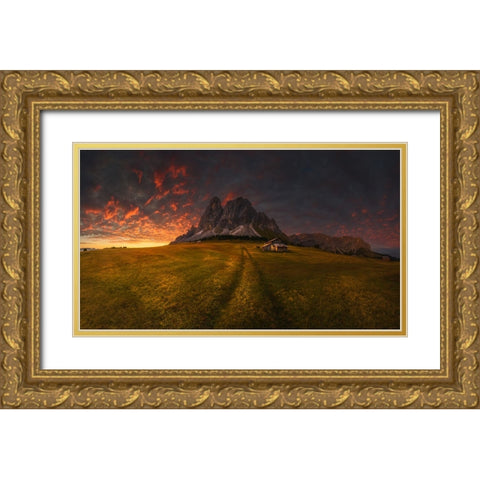 Untitled Gold Ornate Wood Framed Art Print with Double Matting by Rojek, Tomasz