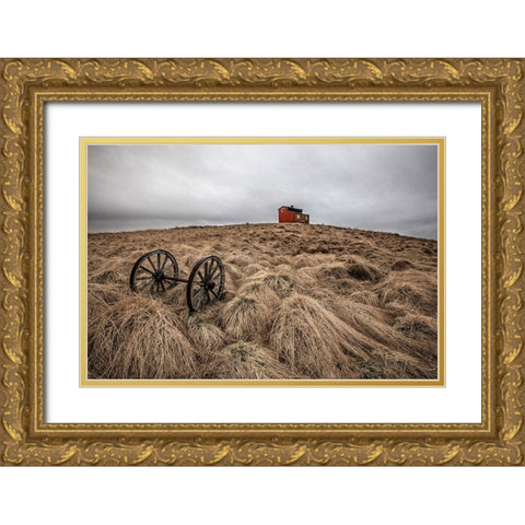 The House On The Hill Gold Ornate Wood Framed Art Print with Double Matting by Ingibergsson, Bragi
