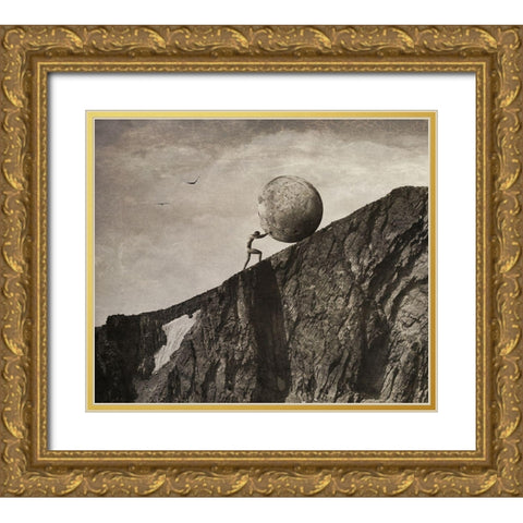Sisyphus Gold Ornate Wood Framed Art Print with Double Matting by Hummel, Jeffrey