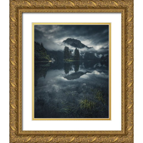 Bliss Gold Ornate Wood Framed Art Print with Double Matting by De Franzoni, Thomas