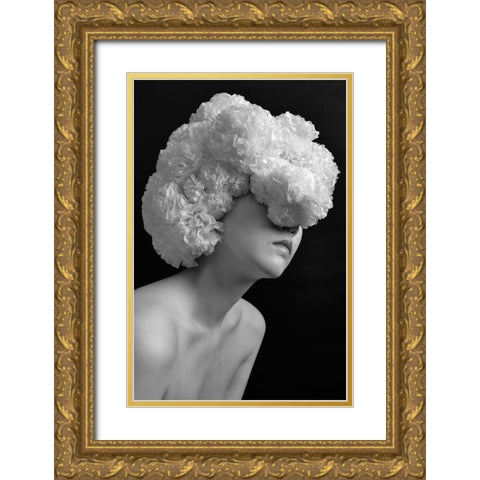 Paperflower Gold Ornate Wood Framed Art Print with Double Matting by Nogi, Kuchiko