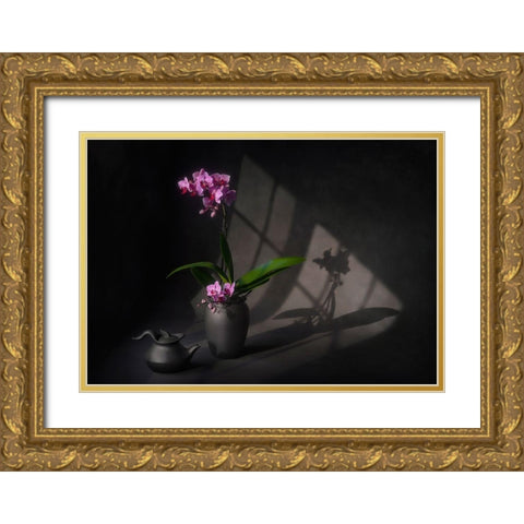 Warm Sunlight Gold Ornate Wood Framed Art Print with Double Matting by Jacobs, Lydia