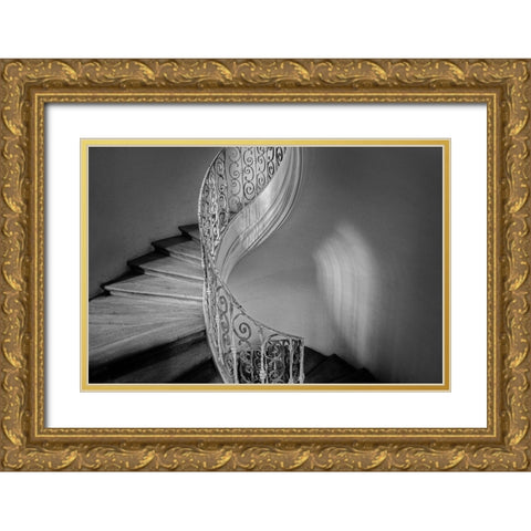 Santinis Staircase Gold Ornate Wood Framed Art Print with Double Matting by Goehler, Holger