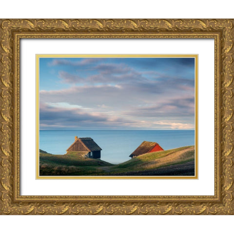 Cabins Gold Ornate Wood Framed Art Print with Double Matting by Christensen, Andreas