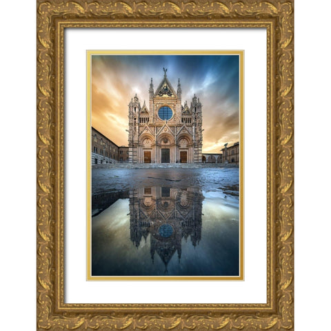 The Dome After The Rain Gold Ornate Wood Framed Art Print with Double Matting by Ghizzi Panizza, Alberto