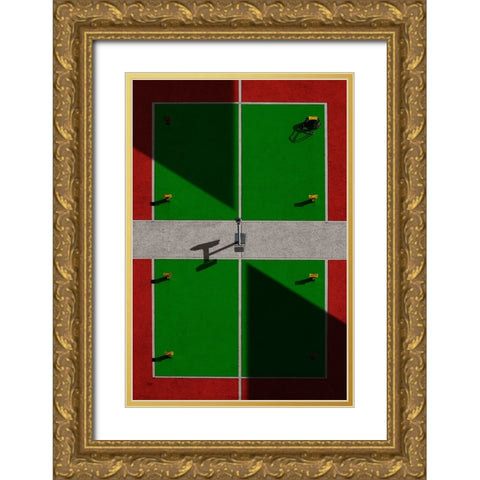 Sports Field Gold Ornate Wood Framed Art Print with Double Matting by Buczkowski, Tomasz