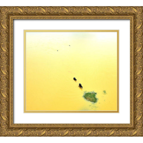 Food Bank Gold Ornate Wood Framed Art Print with Double Matting by Mukherjee, Saikat