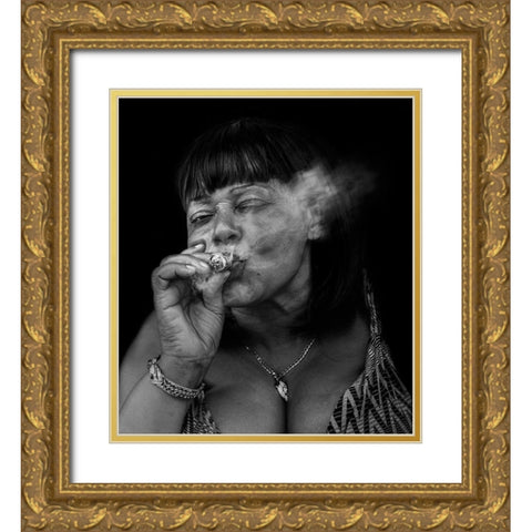 La Madama Gold Ornate Wood Framed Art Print with Double Matting by Willem