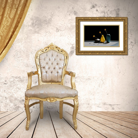 Untitled Gold Ornate Wood Framed Art Print with Double Matting by Xu, Sheila