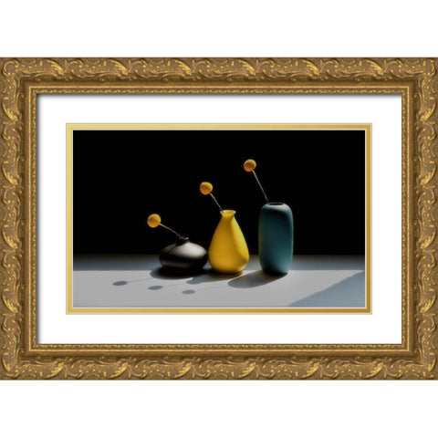 Untitled Gold Ornate Wood Framed Art Print with Double Matting by Xu, Sheila